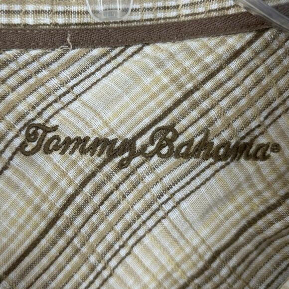 Tommy Bahama Men Linen Long Sleeve Button Up Shirt Brown Beach Summer Size Large - Picture 3 of 6